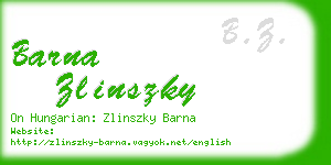 barna zlinszky business card